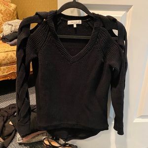 Milly Sweater xs braided peek a boo sleeves